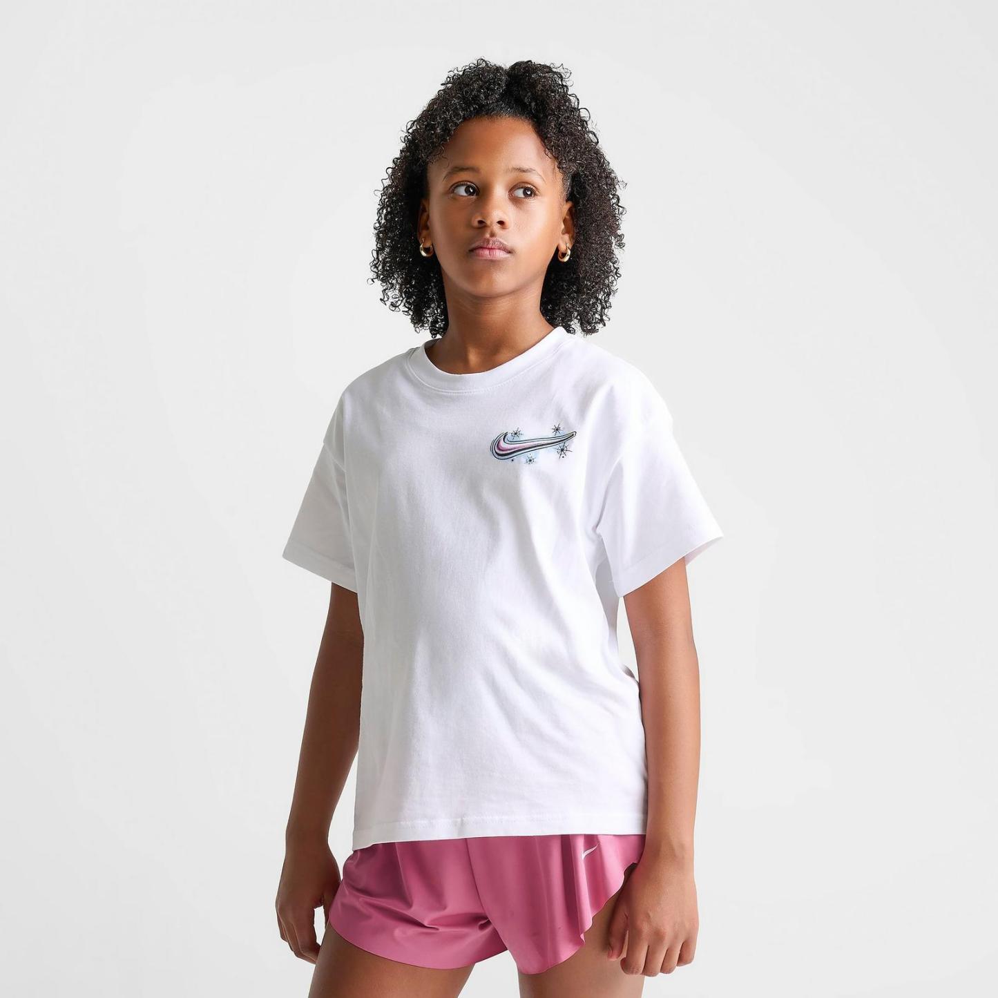 Girls' Big Kids' Nike Sportswear Doodle T-Shirt - White