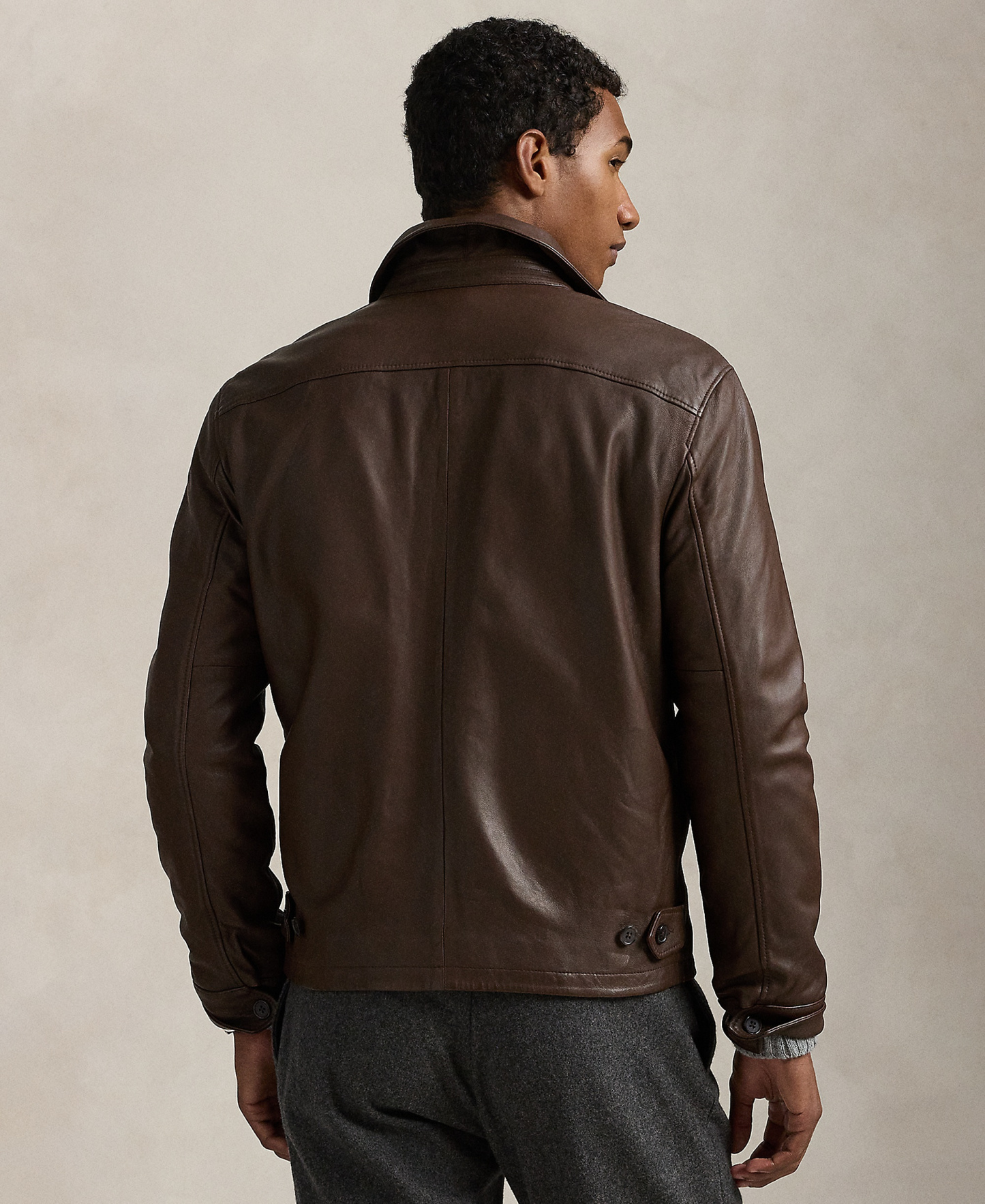 Polo Ralph Lauren Men's Leather Jacket - Bison Brown