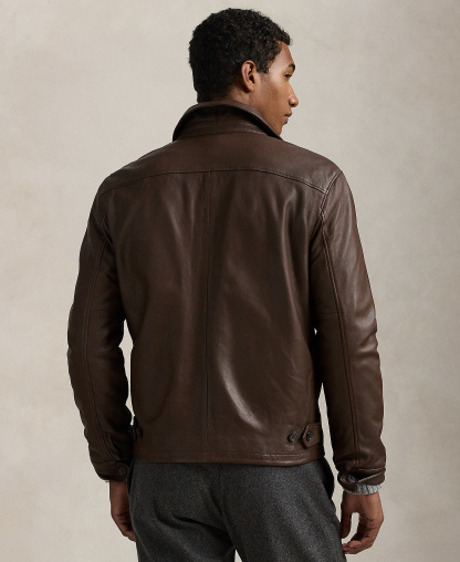 Polo Ralph Lauren Men's Leather Jacket - Bison Brown