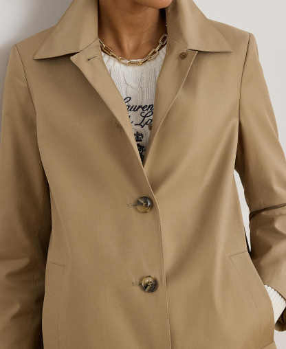 Lauren Ralph Lauren Women's Hooded Raincoat - Sand