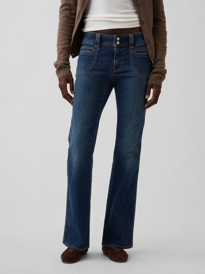 Low Rise Long & Lean Split-Hem Jeans - Dark wash indigo