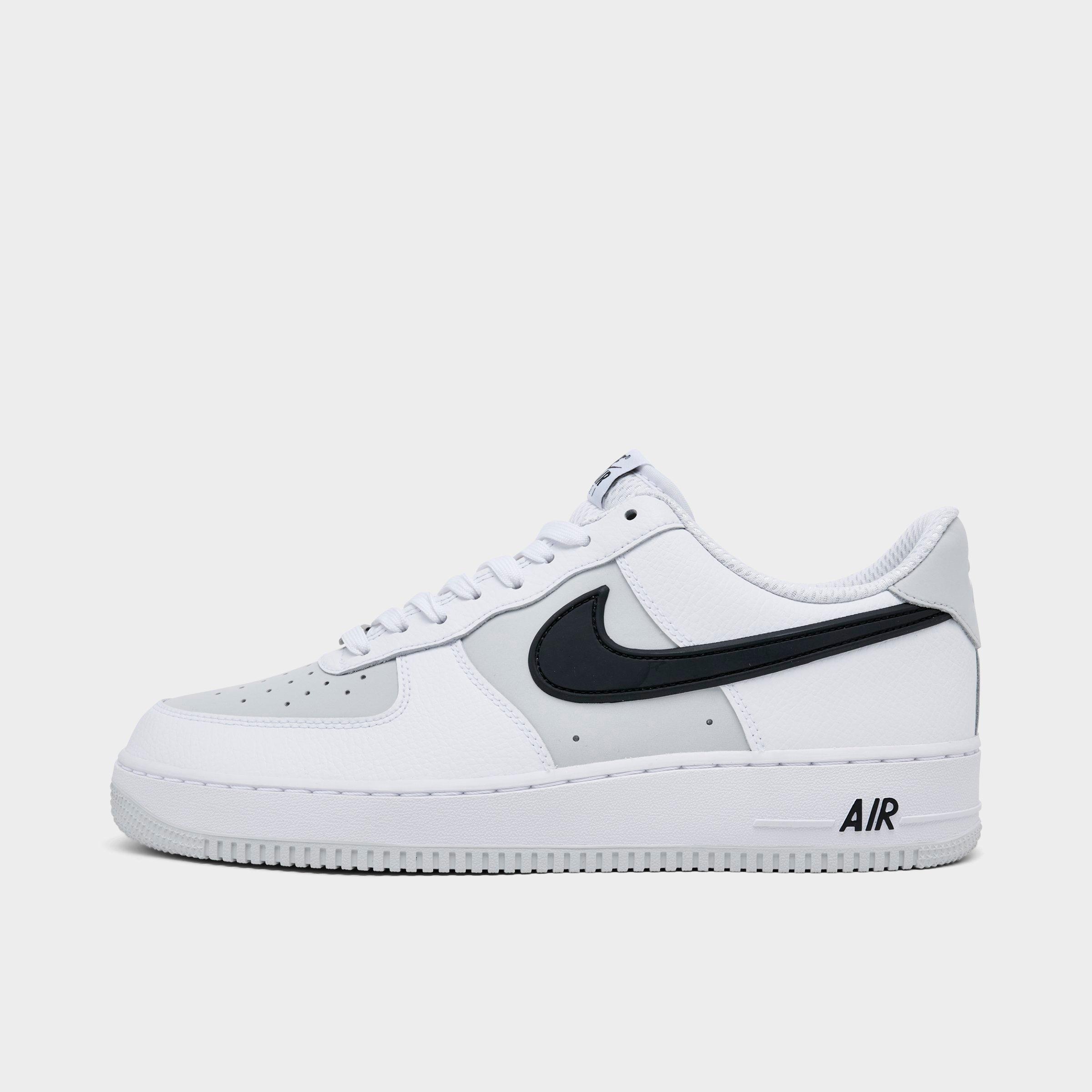 Men's Nithtke Air Force 1 '07 LV8 Casual Shoes - Part 2 - White/Black/Photon Dust - Left shoe facing left. Outside of the shoe.