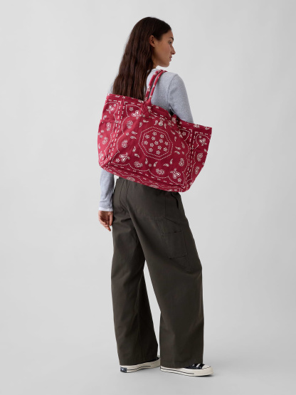 Mini Canvas Favorite Tote - Red bandana