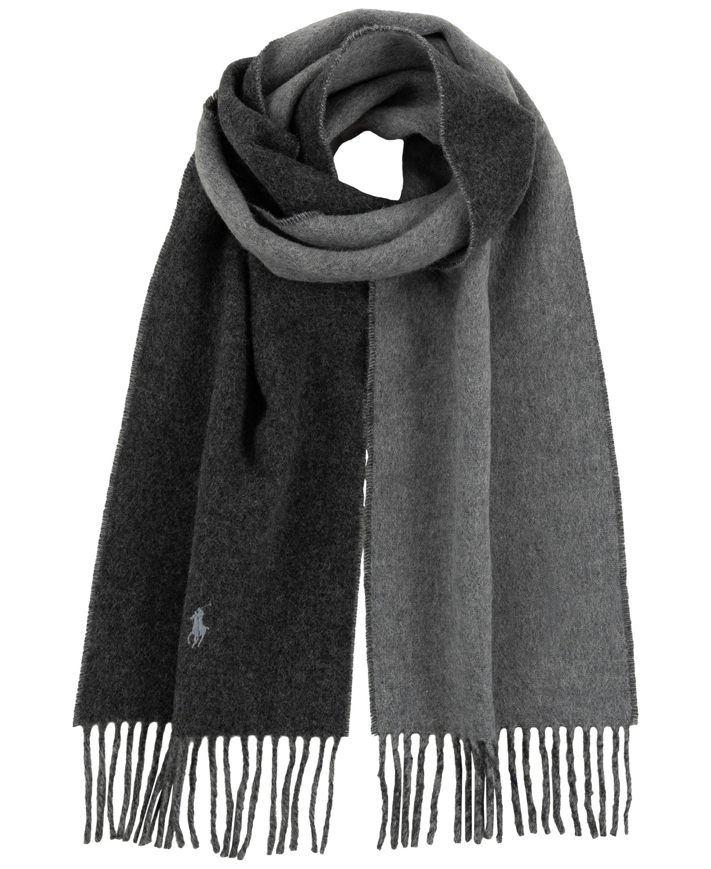 Polo Ralph Lauren Men's Classic Wool Blend Reversible Scarf - Gray Heather