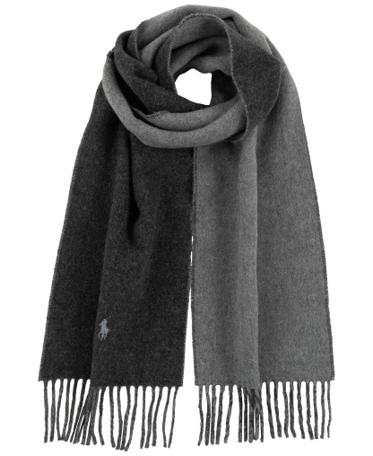 Polo Ralph Lauren Men's Classic Wool Blend Reversible Scarf - Gray Heather