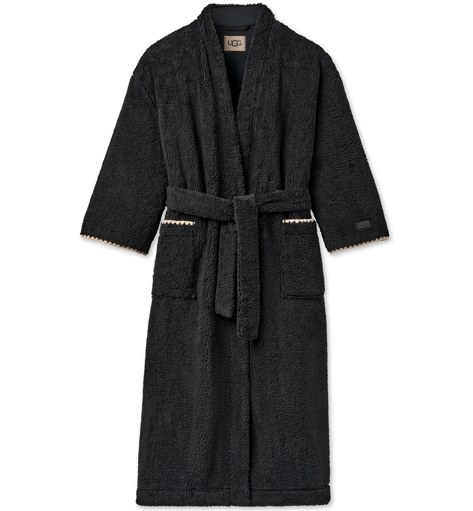 UGG® Women's Linet Fleece Long Robe - Black