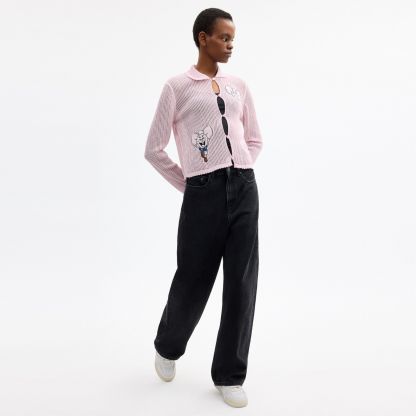 Coach | Brain Dead Kachi Mouse Cardigan In Organic Cotton - Pink - view 2