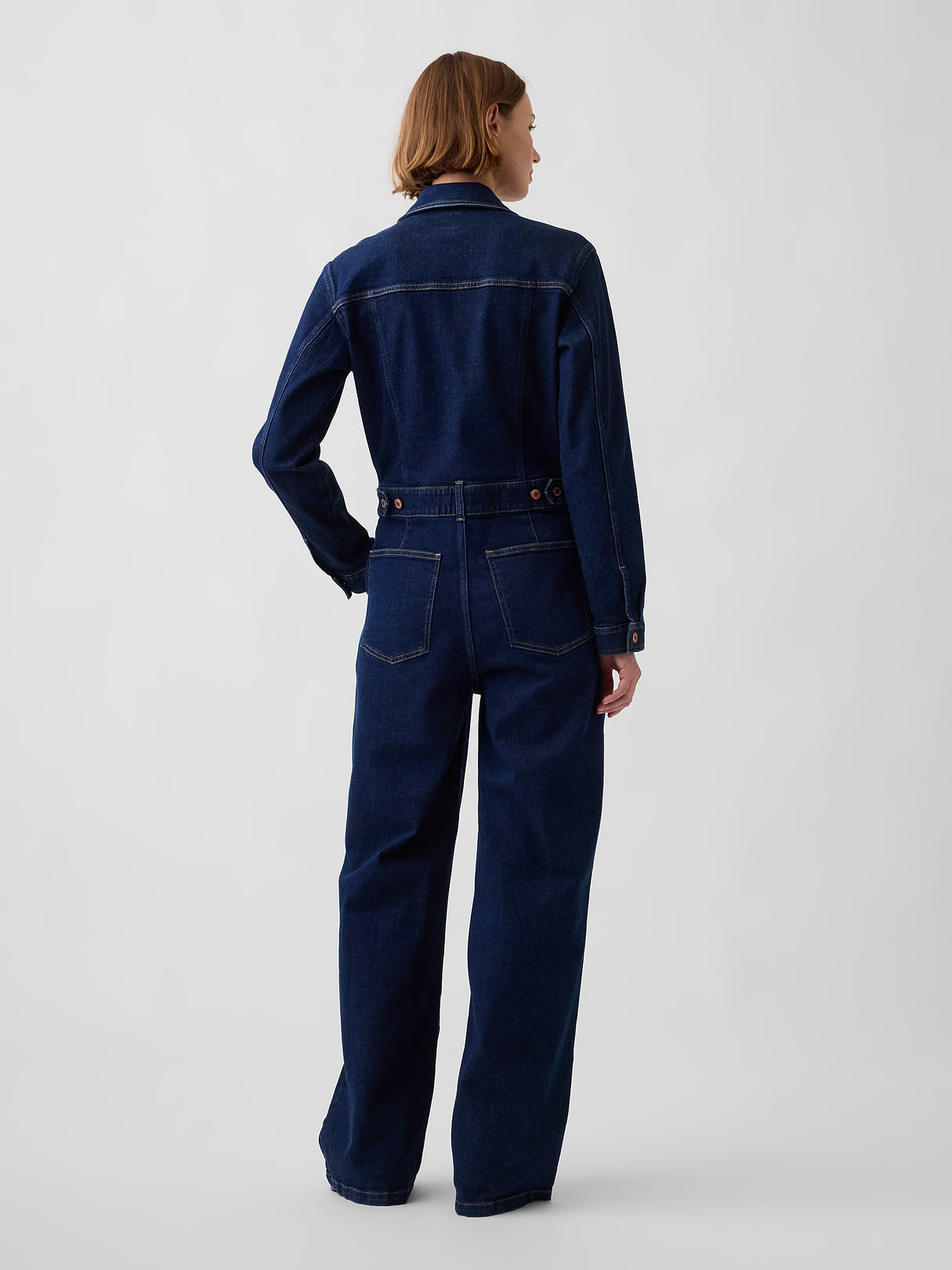 Denim Stride Wide-Leg Jumpsuit - Dark wash