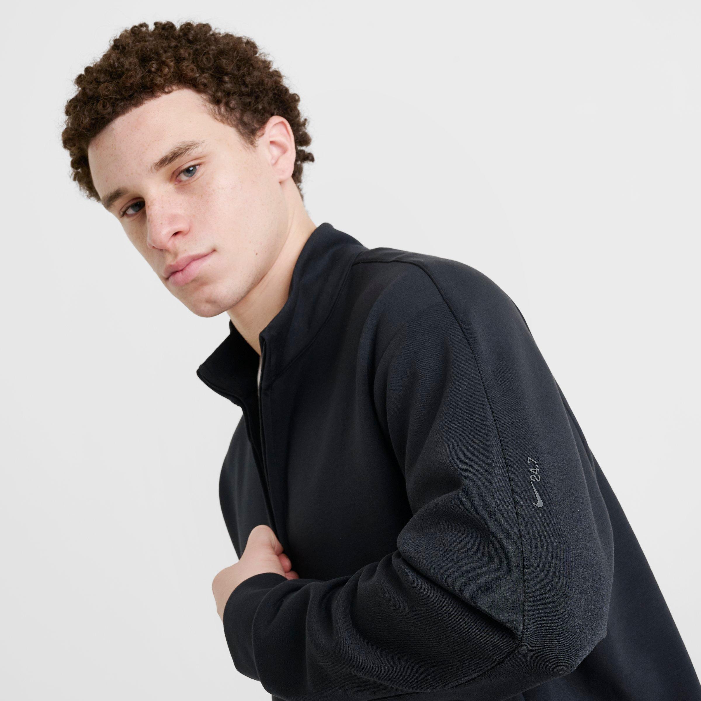 Men's Nithtke 24.7 ImpossiblySoft Dri-FIT Half-Zip Top - Black/Dark Smoke Grey