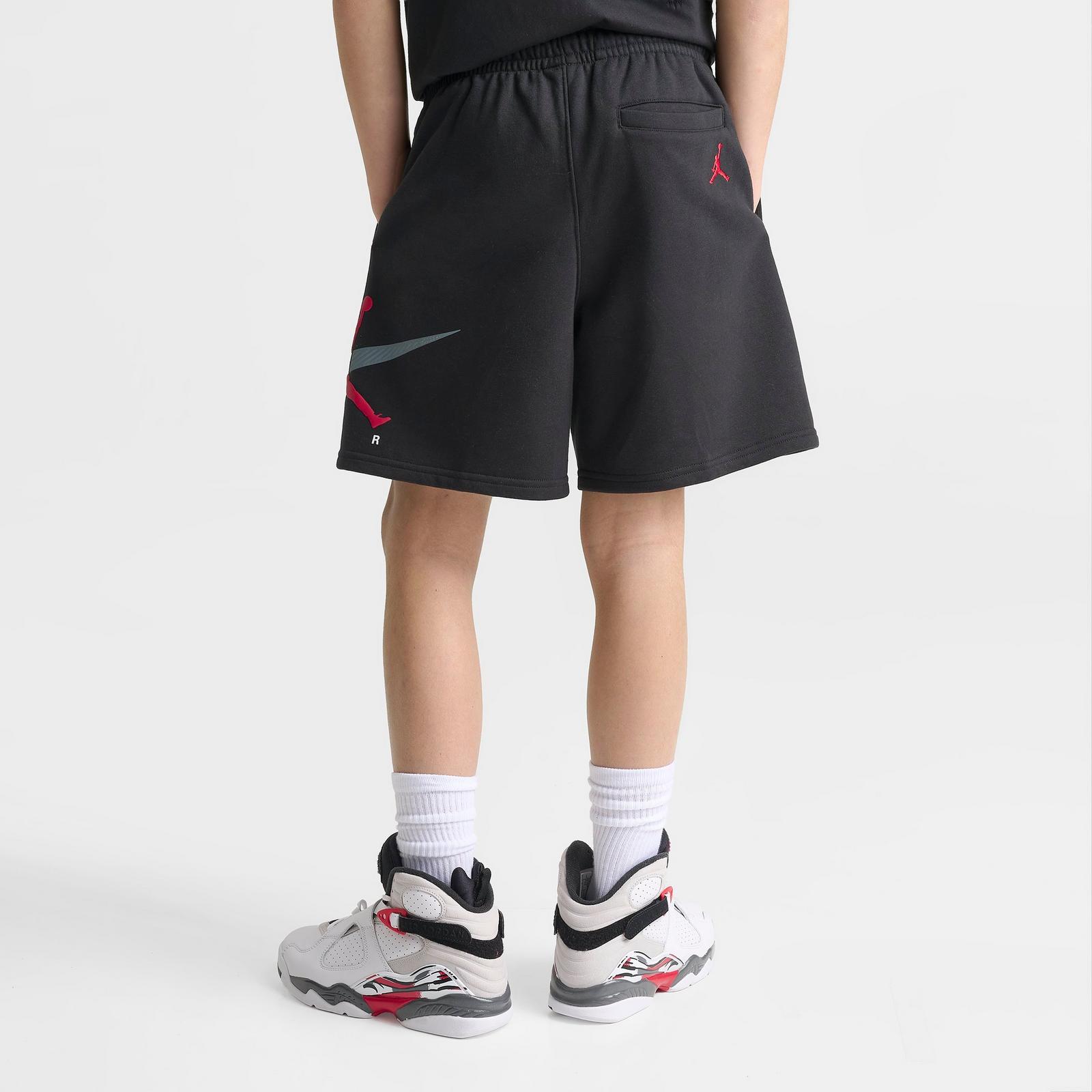 Big Kids' Air Jordan Swoosh Fleece Shorts - Black - view 4