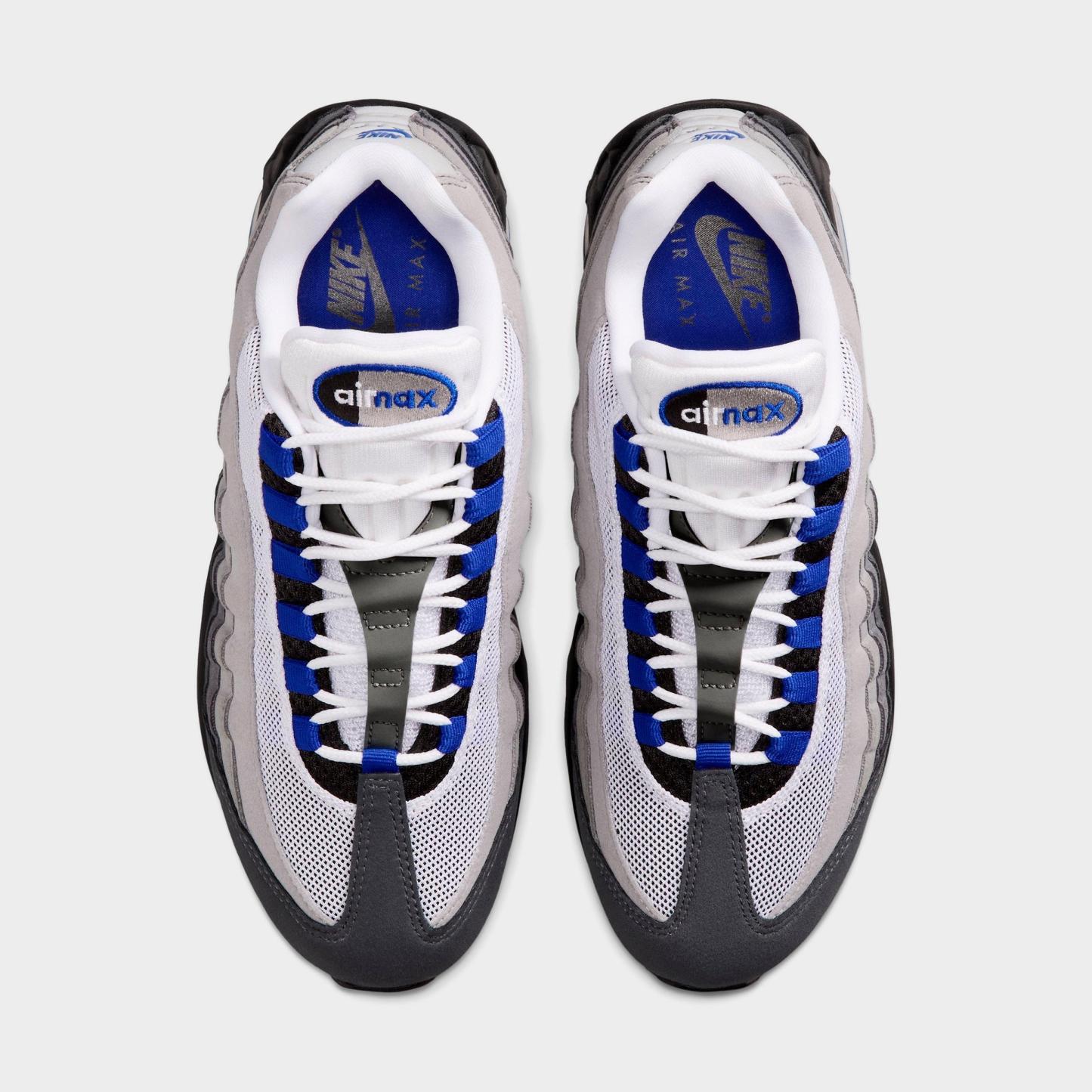 Women's Nithtke Air Max 95 Big Bubble Casual Shoes - Part 1 - Black/White/Medium Grey/Old Royal - Top view