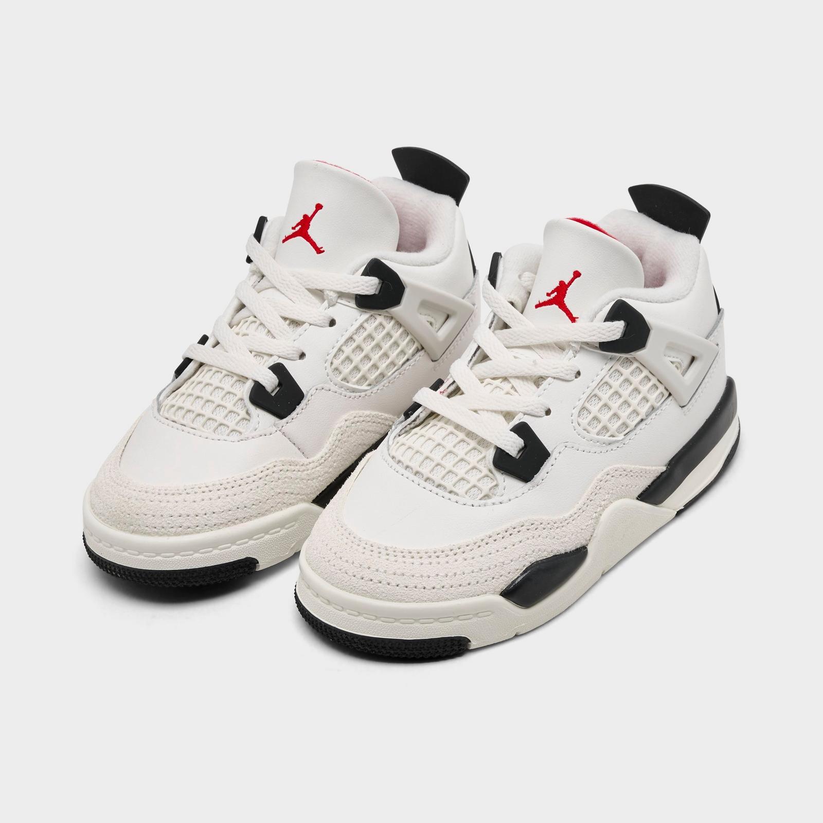 Kids' Toddler Air Jordan Retro 4 Basketball Shoes - Sail/University Red/Black - view 2