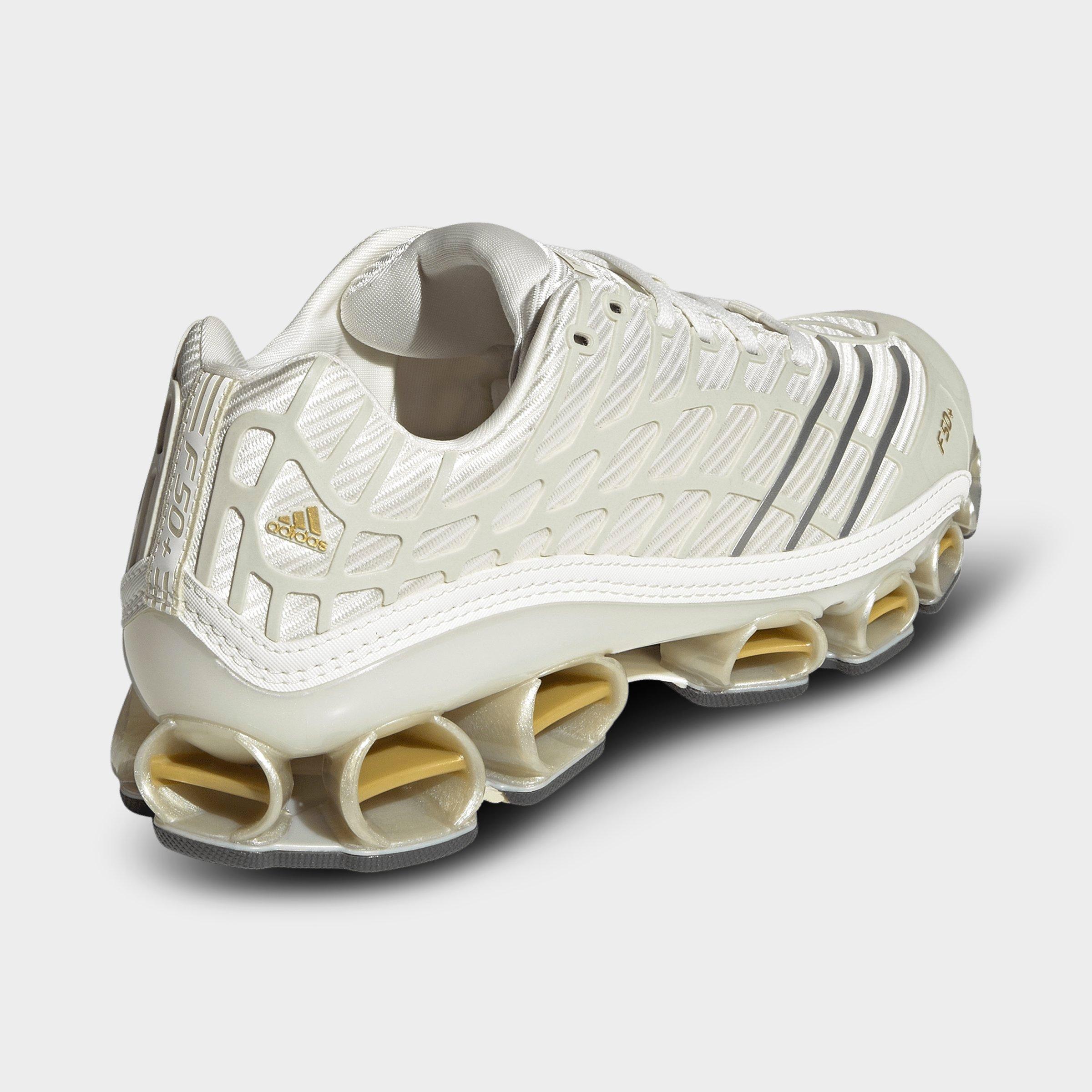 Men's adidas Megaride F50 Casual Shoes - Cloud White/Ice Gold Metallic/Gold Metallic - Back view