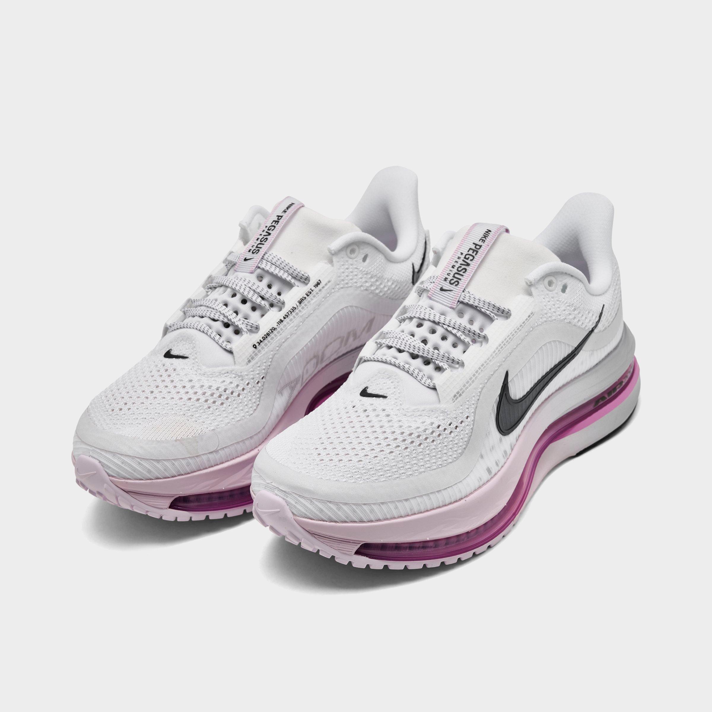Women's Nithtke Pegasus Premium Running Shoes - Part 1 - White/Bleached Lilac/Light Magenta/Black - Both shoes facing left