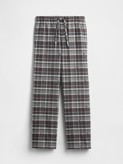 Adult Softest Flannel PJ Pants - Mickey Mouse grey & black plaid