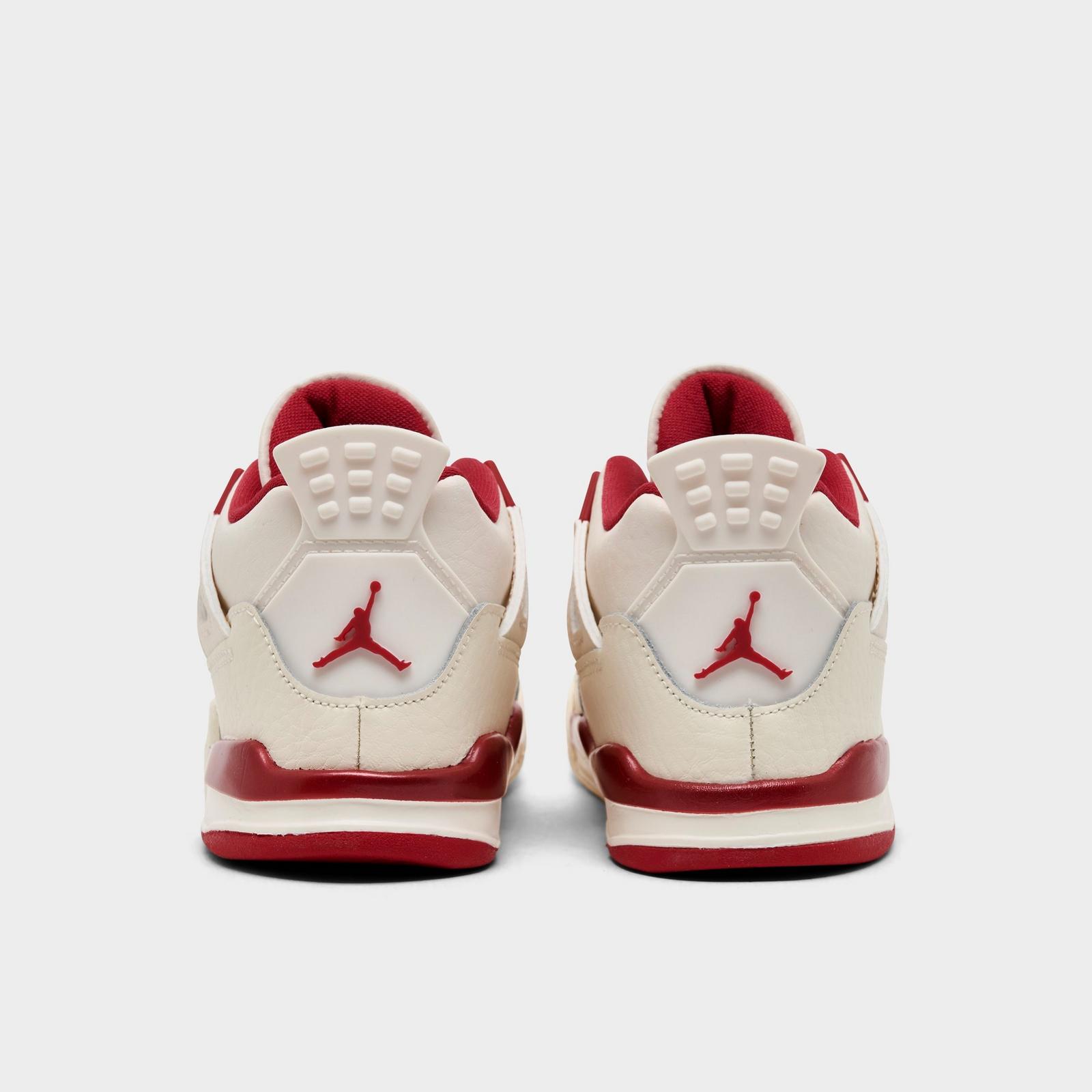 Kids' Toddler Air Jordan Retro 4 Basketball Shoes - Pale Ivory/Sierra Red/Tough Red - view 4