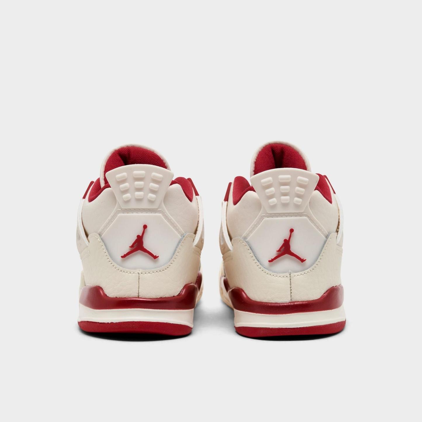 Kids' Toddler Air Jordan Retro 4 Basketball Shoes - Pale Ivory/Sierra Red/Tough Red - view 4
