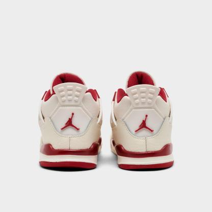 Kids' Toddler Air Jordan Retro 4 Basketball Shoes - Pale Ivory/Sierra Red/Tough Red - view 4