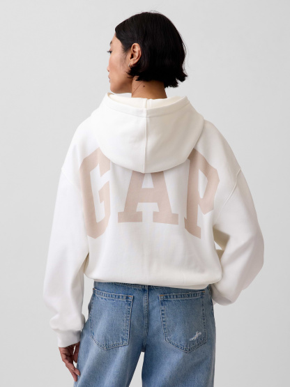 VintageSoft Crop Logo Hoodie - New off white