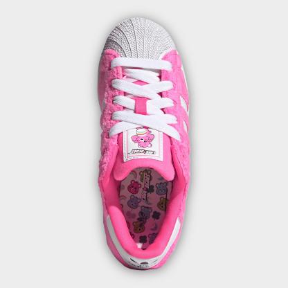 Big Kids' adidas Originals Superstar II Casual Shoes - Lucid Pink/Cloud White/Collegiate Purple - Top view