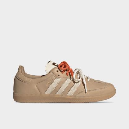 Women's adidas Originals Samba OG Casual Shoes - Part 3 - Magic Beige/Cream White/Cardboard - Left shoe facing left. Outside of the shoe.