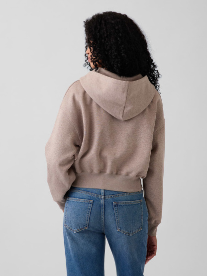 VintageSoft Wedge Zip Hoodie - Light brown