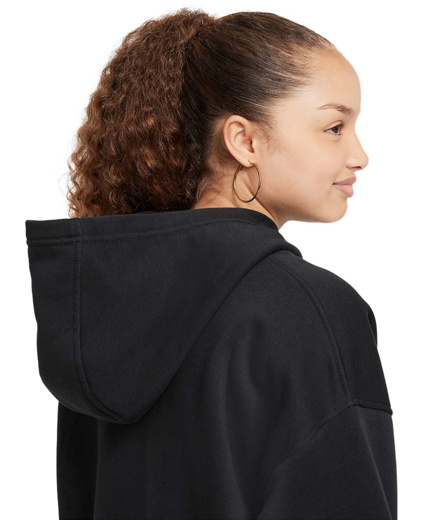 Nike Girls' 7-16 Sportswear Club Fleece Oversized-Fit Hoodie - Black
