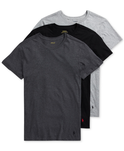 Polo Ralph Lauren Men's 3-Pack Classic Undershirts - Andover / Madison / Black