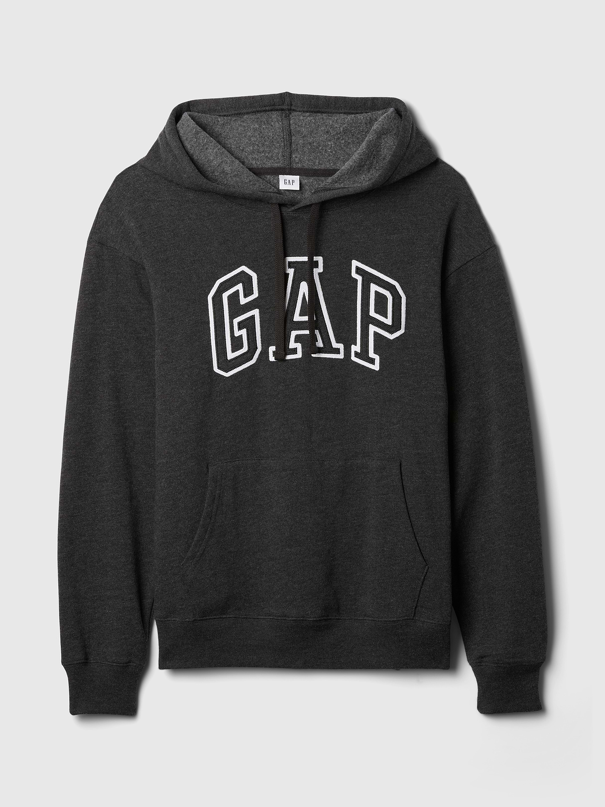 Relaxed Gap Logo Hoodie - charcoal heather gray