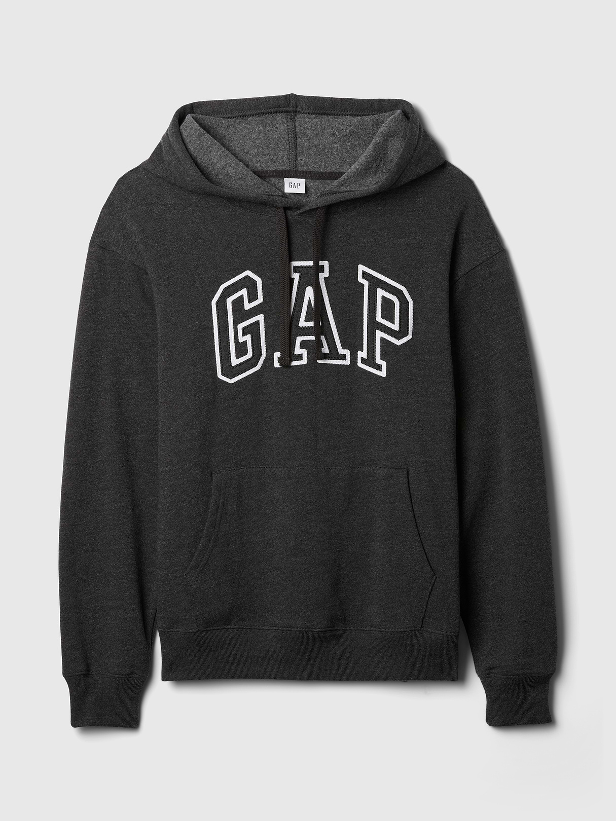 Relaxed Gap Logo Hoodie - charcoal heather gray