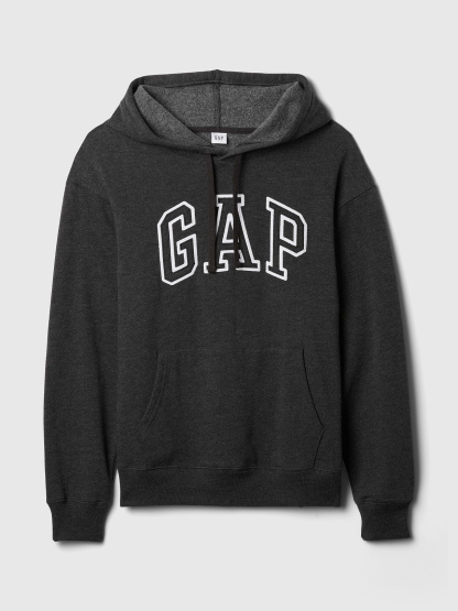 Relaxed Gap Logo Hoodie - charcoal heather gray