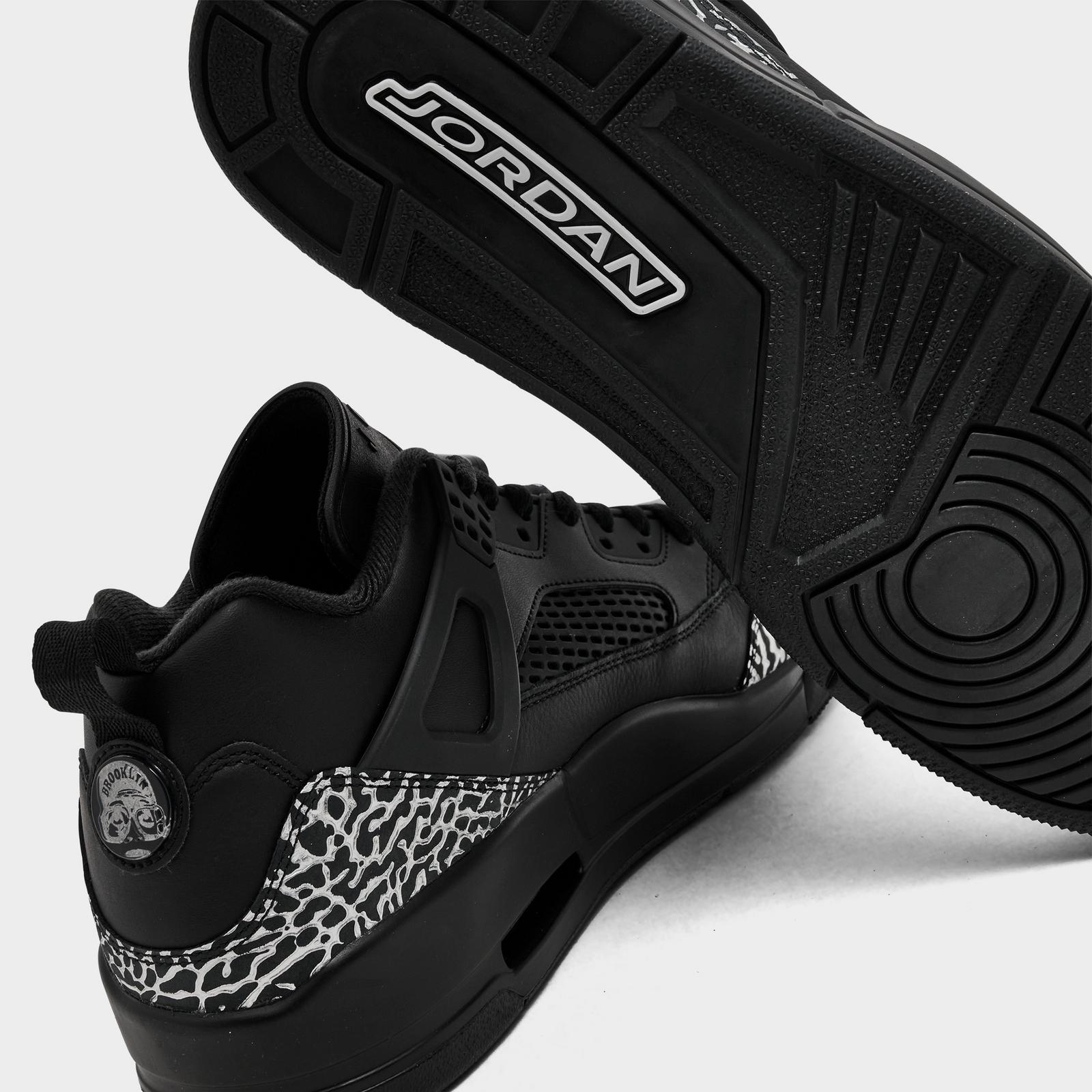 Men's Jordan Spizike Low Casual Shoes - Black/Black/Metallic Silver - view 3