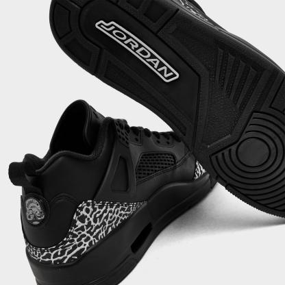 Men's Jordan Spizike Low Casual Shoes - Black/Black/Metallic Silver - view 3