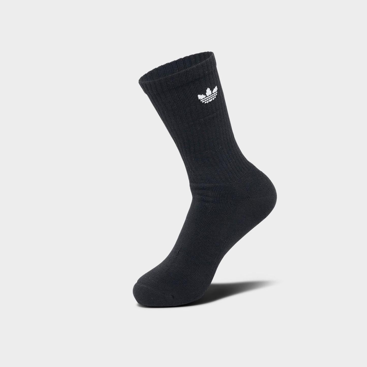 Women's adidas Originals Trefoil Cushion Crew Socks (6-Pack) - Black - view 3