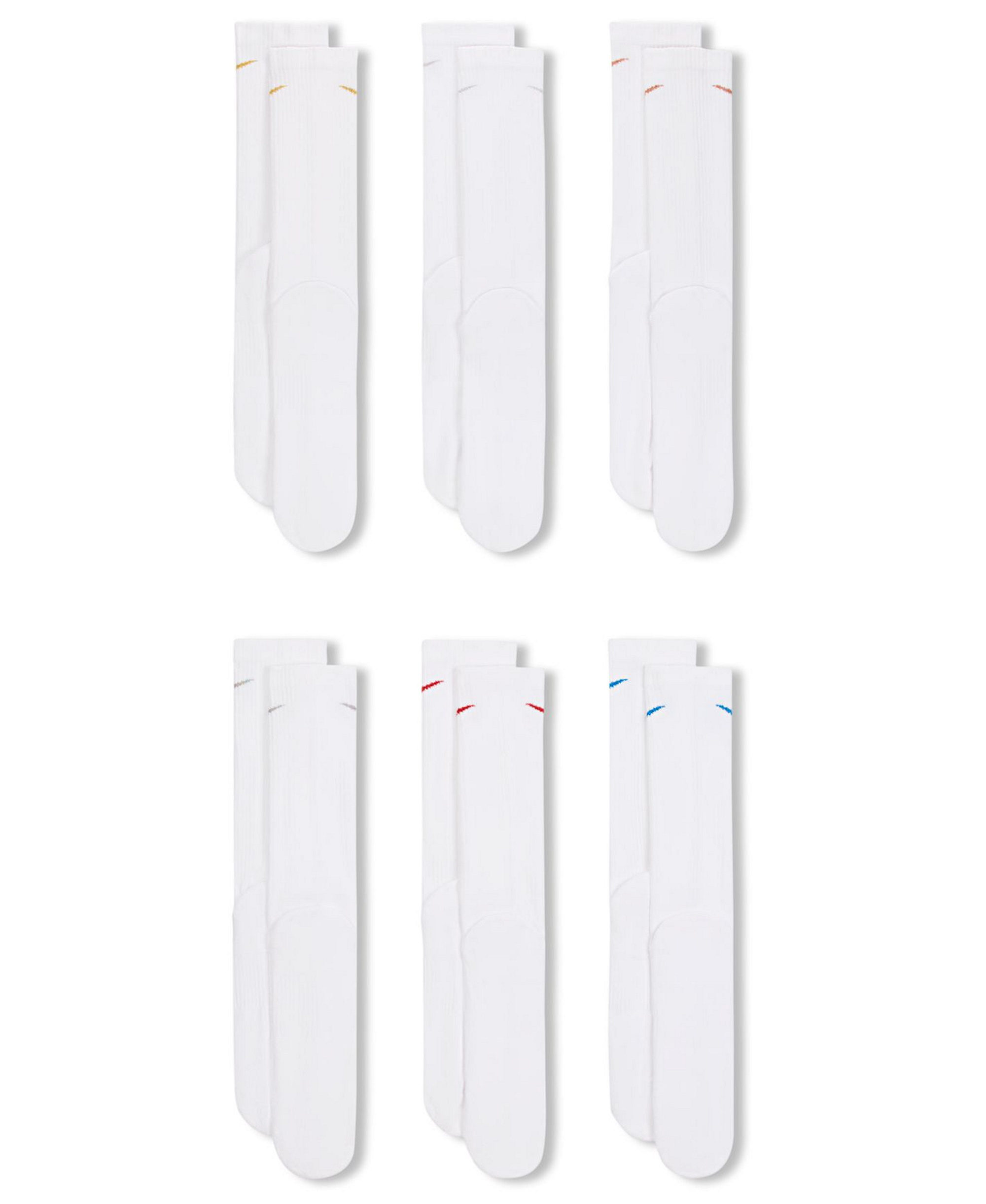 Nike Unisex Everyday Plus Cushioned Training Crew Socks, 6-Pack - White Multi