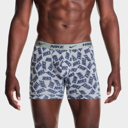 Men's Nike Stretch Cotton Boxer Briefs (3-Pack) - Wolf Grey Allover Print/Dark Team Red/Blue