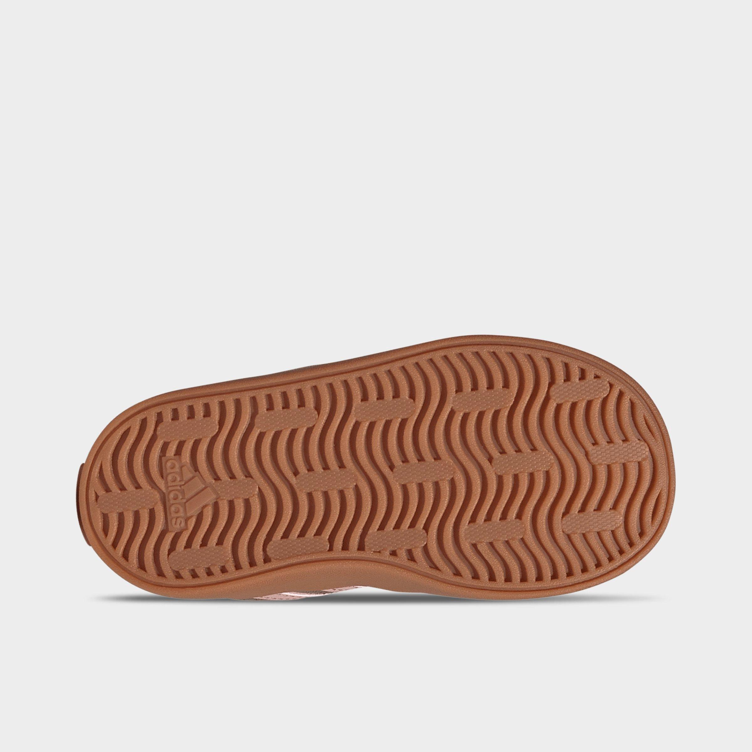 Kids' Toddler adidas VL Court 3.0 Hook-And-Loop Casual Shoes - Earth Strata/Semi Frozen Turbo/Amber Gum - Bottom view