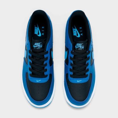 Big Kids' Nike Air Force 1 Low Casual Shoes - Black/Court Blue/White/Dutch Blue