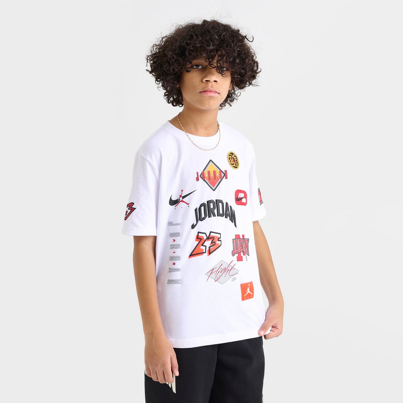 Boys' Big Kids' Jordan MVP Dynasty Patch T-Shirt - White - view 3