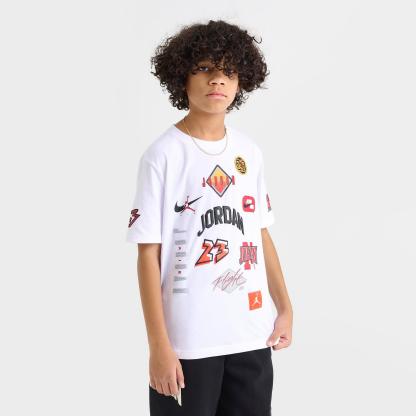 Boys' Big Kids' Jordan MVP Dynasty Patch T-Shirt - White - view 3