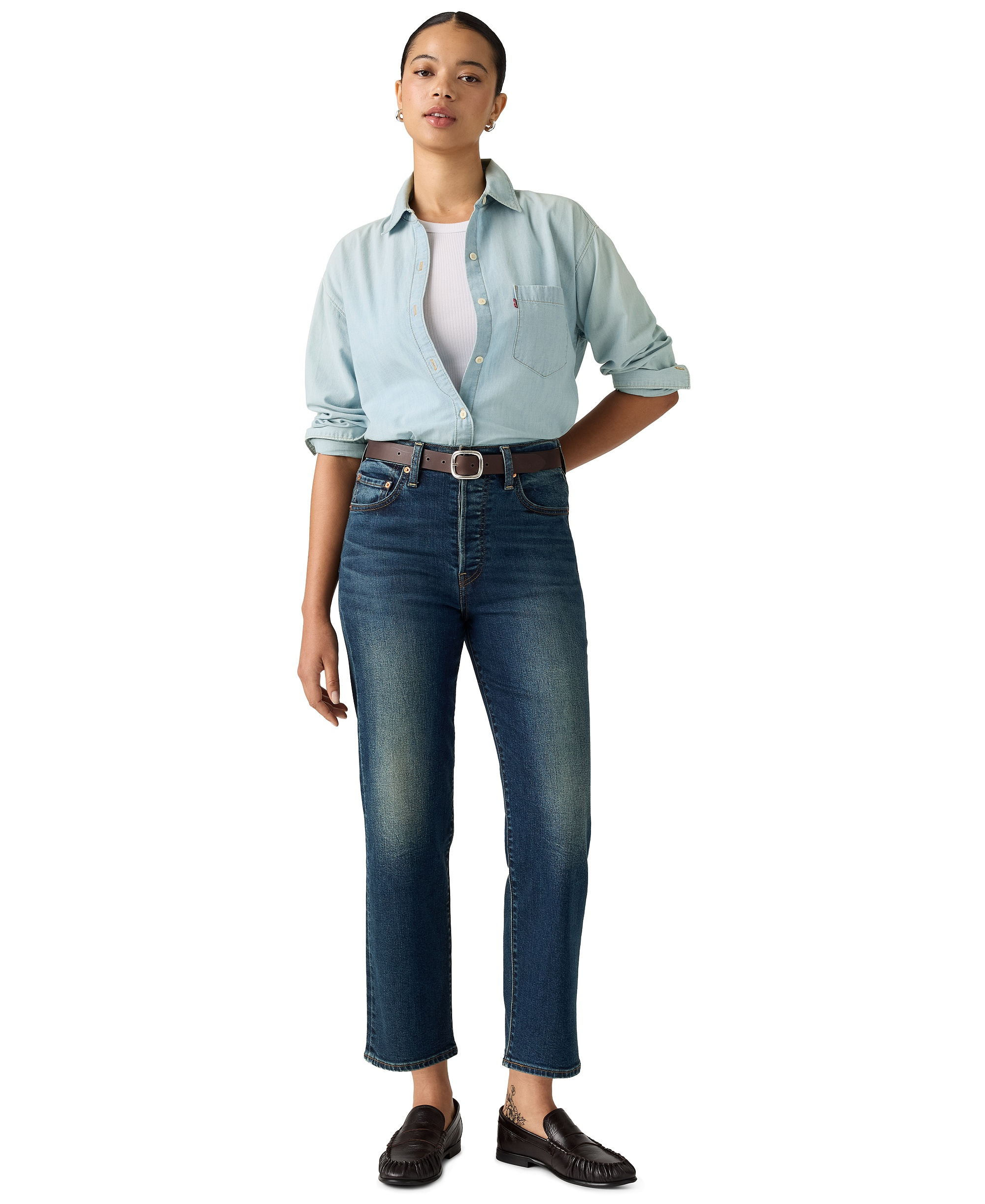 Levi's Women's Ribcage High-Rise Straight Ankle Jeans - She Is Rea