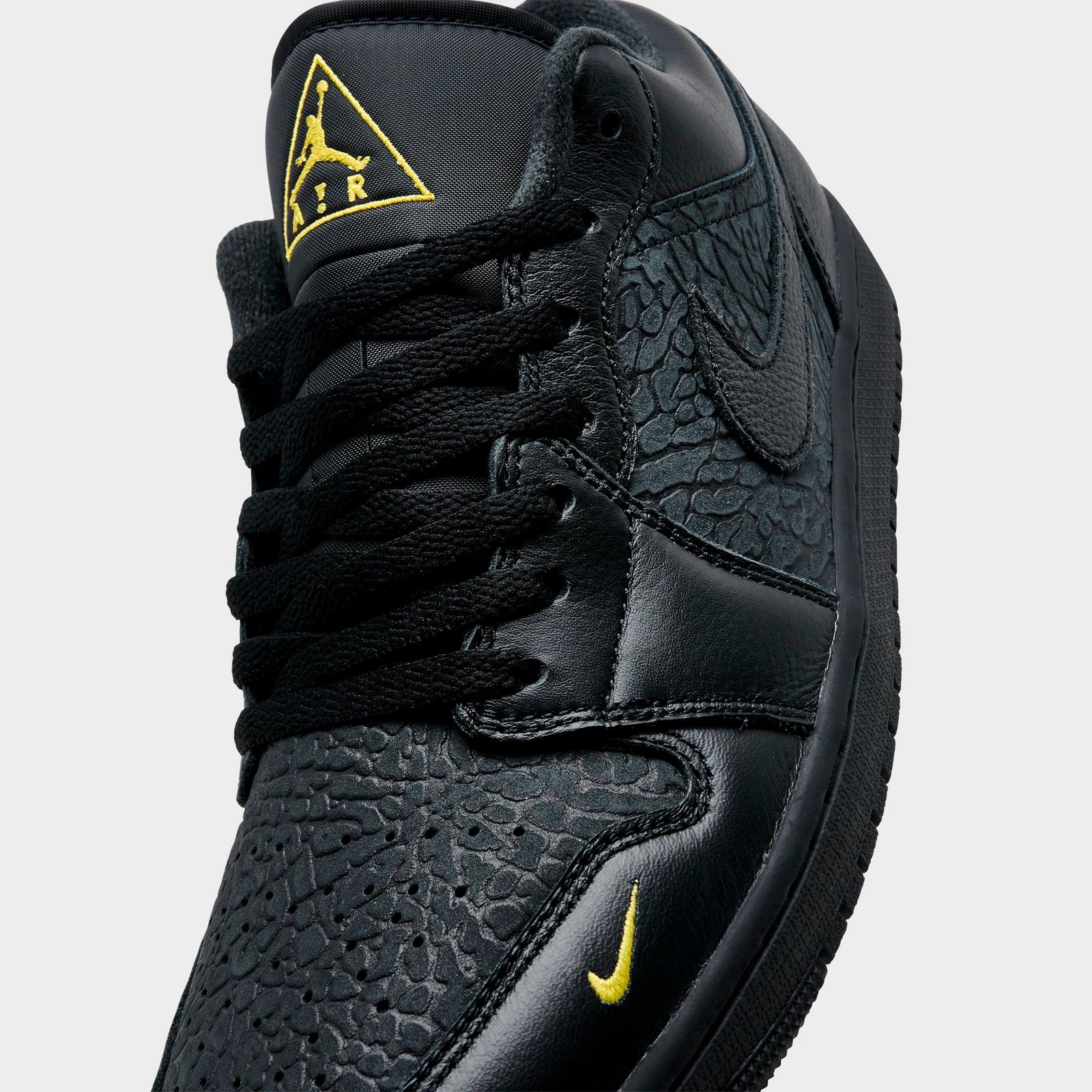 Men's Air Jordan Retro 1 Low SE Casual Shoes - Black/Anthracite/Tour Yellow - view 3