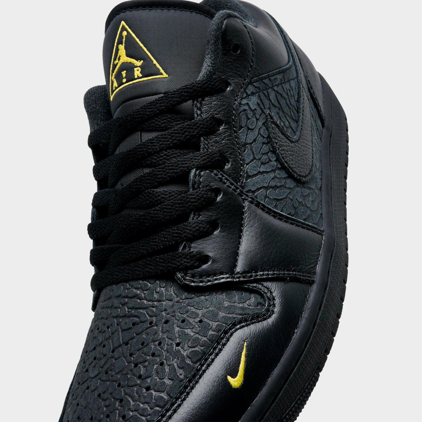 Men's Air Jordan Retro 1 Low SE Casual Shoes - Black/Anthracite/Tour Yellow - view 3