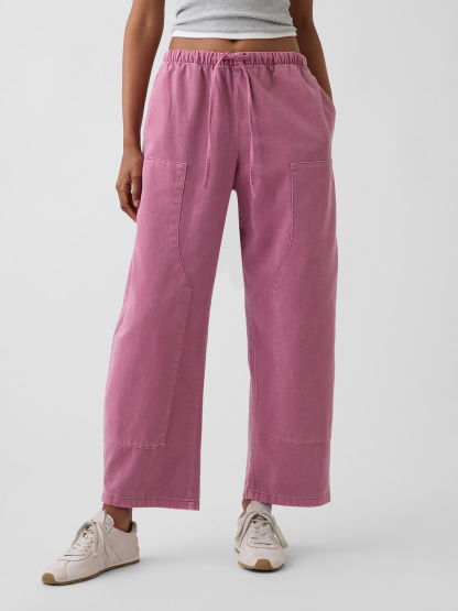Easy Double-Knee Barrel Pants - Raspberry ice pink