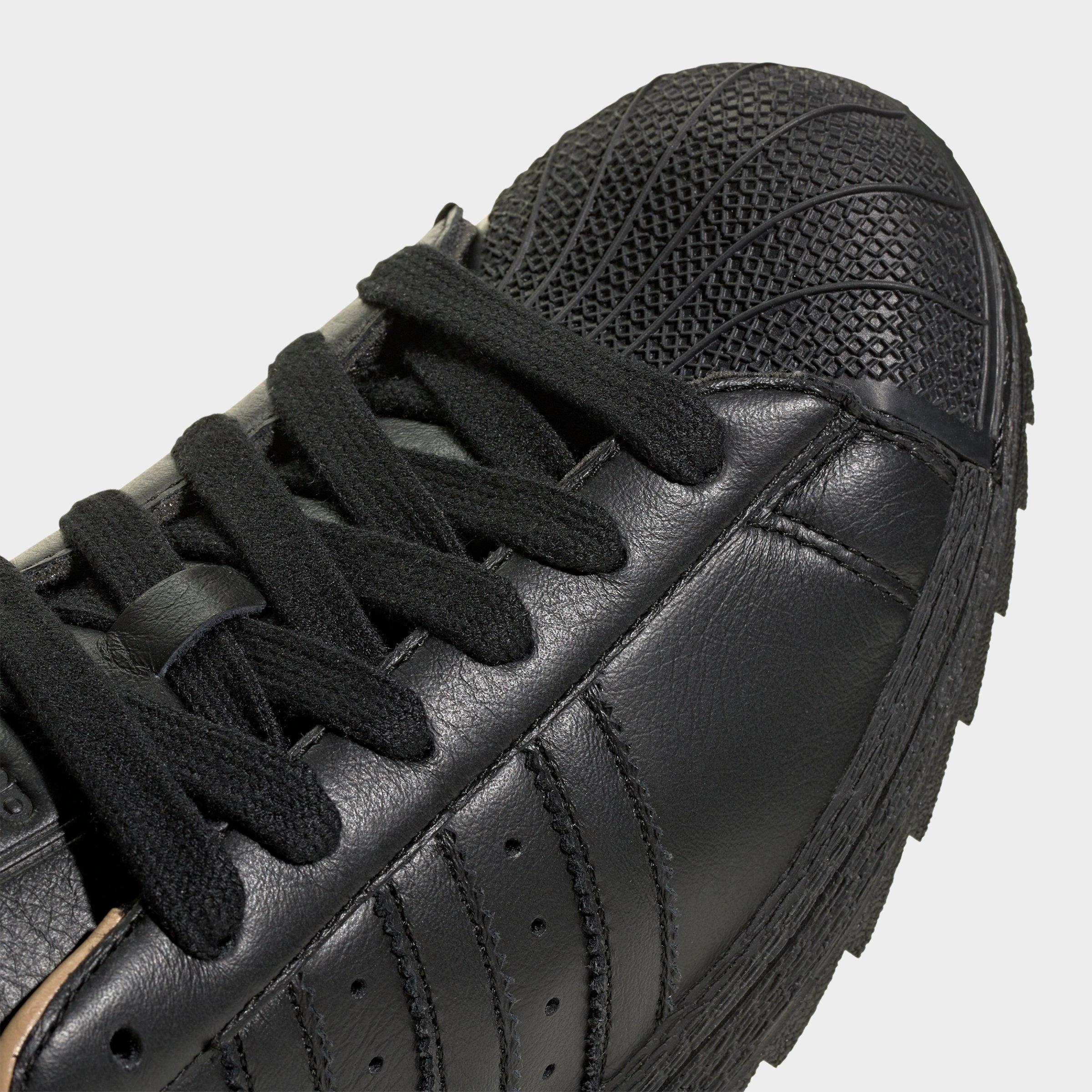 Men's adidas Originals Superstar II Ripple Casual Shoes - Core Black/Core Black/Warm Sandstone - Detail shot