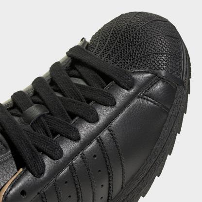 Men's adidas Originals Superstar II Ripple Casual Shoes - Core Black/Core Black/Warm Sandstone - Detail shot