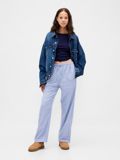Adult Softest Flannel PJ Pants - Blue pinstripe