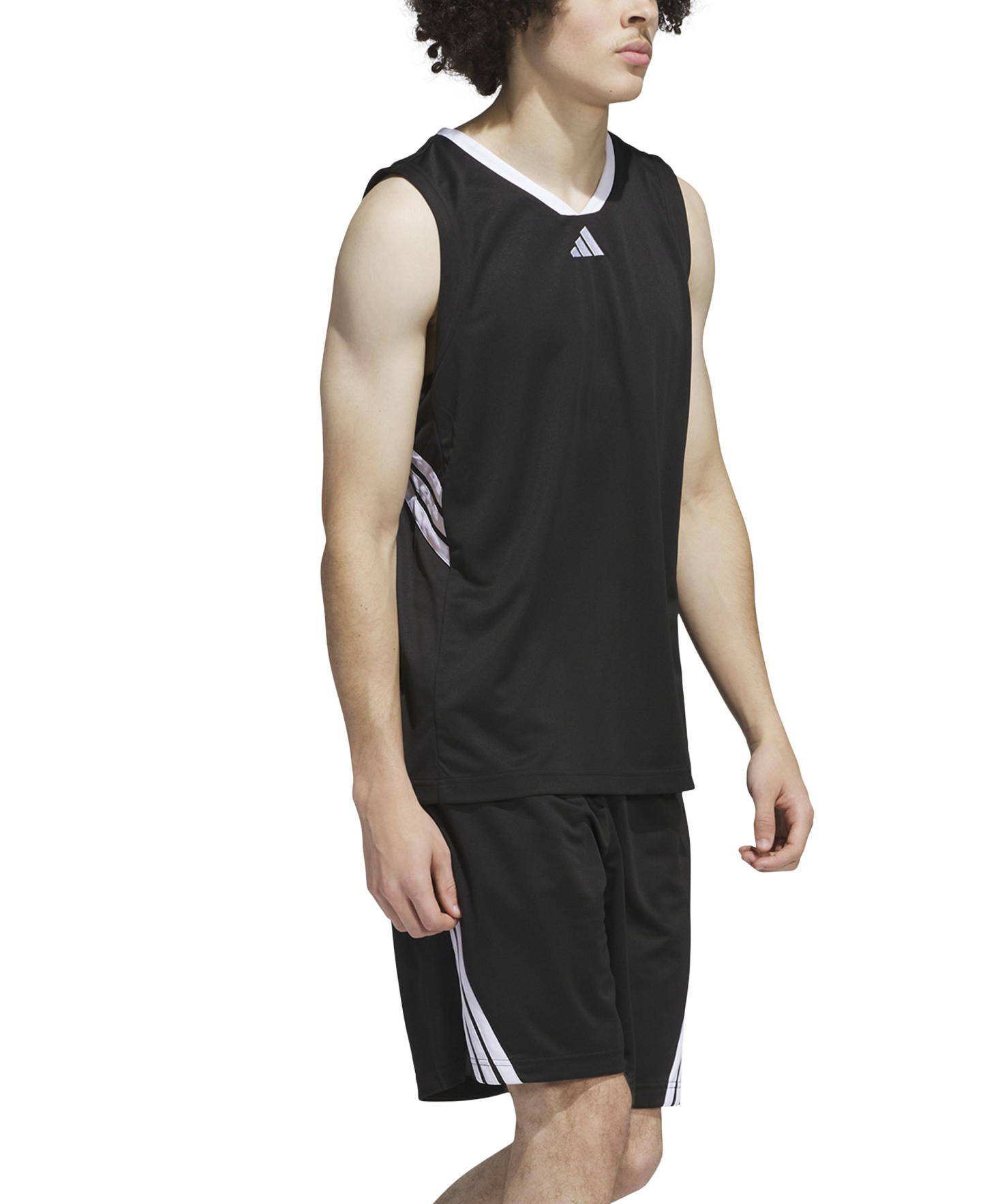 adidas Men's Basketball Logo Graphic Tank Top - Black/White
