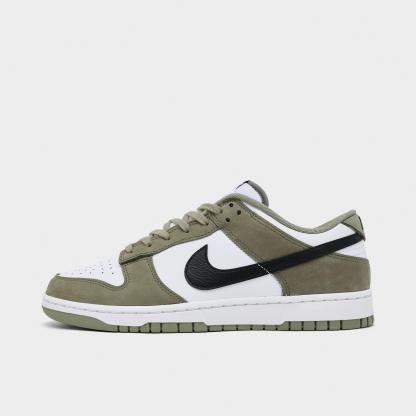 Men's Nithtke Dunk Low Retro Casual Shoes - Part 4 - Light Army/Black/White - Left shoe facing left. Outside of the shoe.