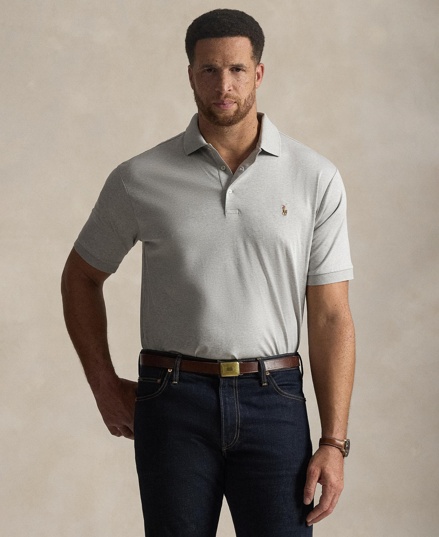 Polo Ralph Lauren Men's Big & Tall Solid Polo Shirt - Spring Heather